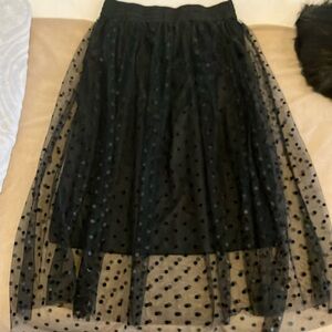 Elegant Black Polka Dot Skirt